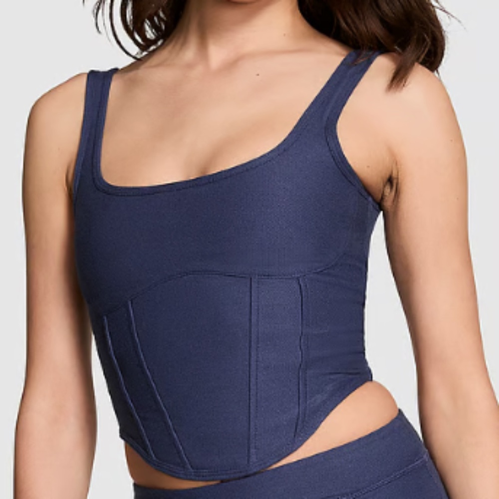 Pink THE CINCHED PIQUÉ CORSET TOP